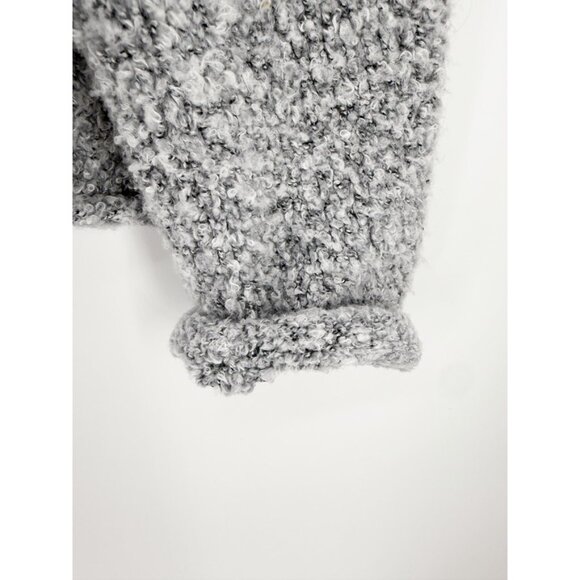 FREE PEOPLE BFF Boucle Sweater Pullover Cowl Neck Slouchy Crop Light Gray M - Picture 6 of 12